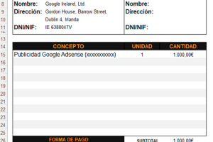 Cómo hacer la factura de Google Adsense y emitirla correctamente