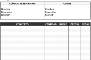 Modelo factura de veterinario: en Word, Excel y PDF