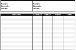 Modelo factura autónomo en Word, Excel y PDF para descargar gratis