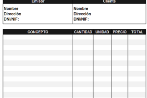 Plantilla de factura sin IVA: ejemplo exento de impuestos para descargar gratis