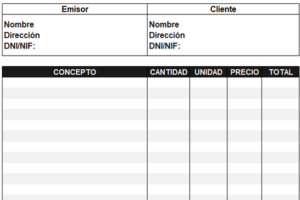 Modelo de factura de persona física: ejemplo para descargar gratis