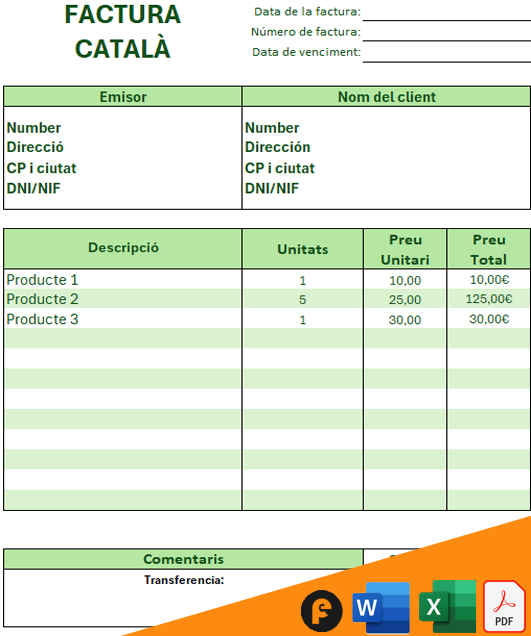 Facturas en Catalan
