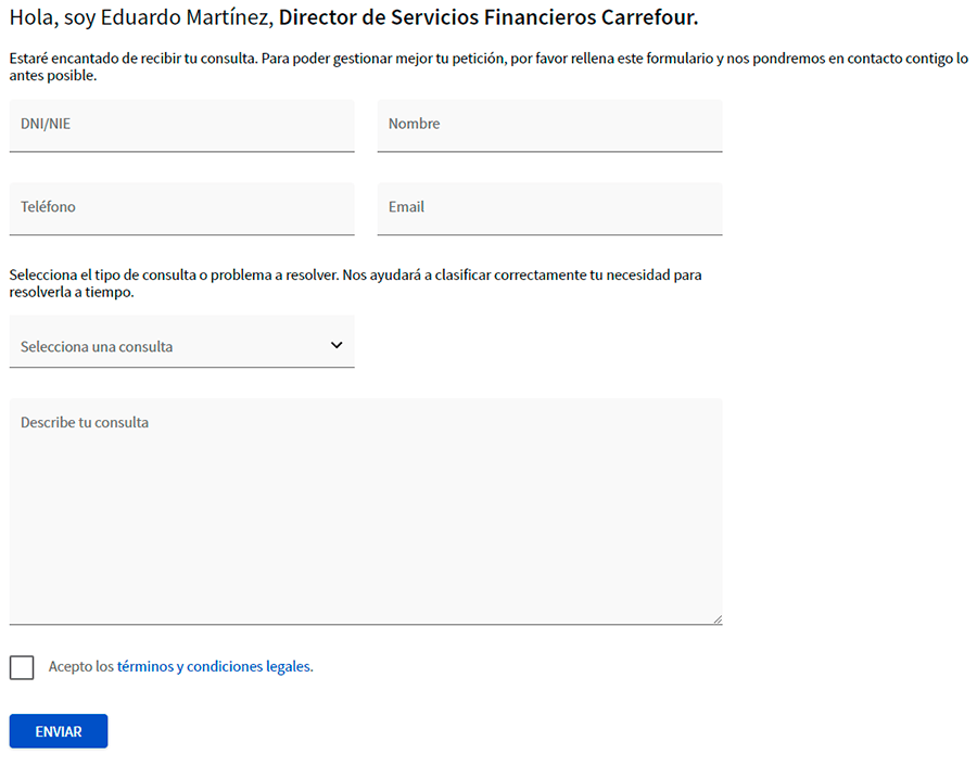 atencion cliente servicios financieros Carrefour