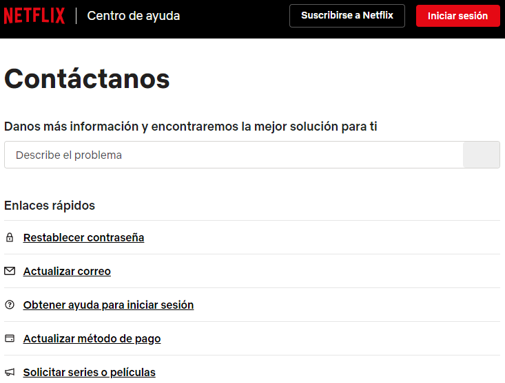 teléfono para contratar netflix