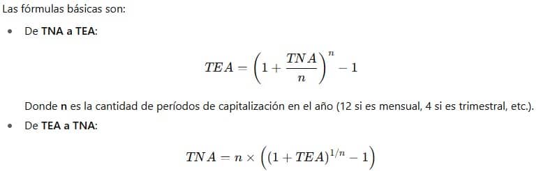 como convertir tna a tea
