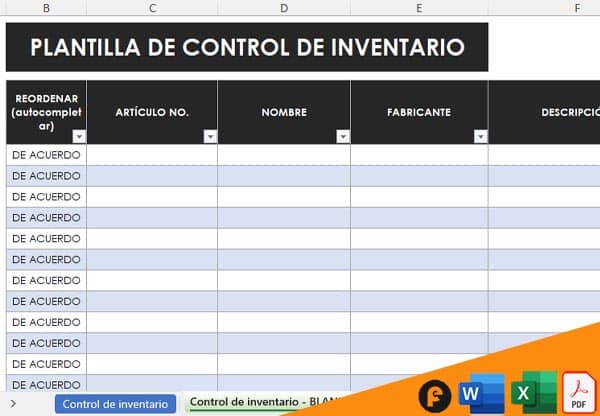 control de stocks excel