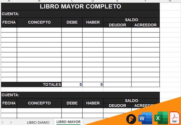 formato de libro diario en excel para descargar gratis