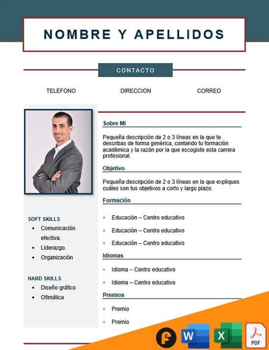 CV sin experiencia Word