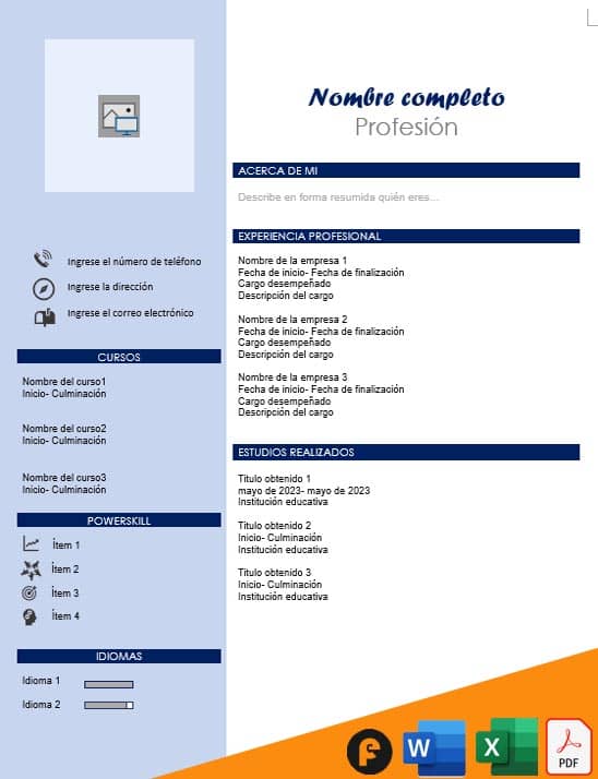 Diseño de curriculum vitae modernos en word para descargar