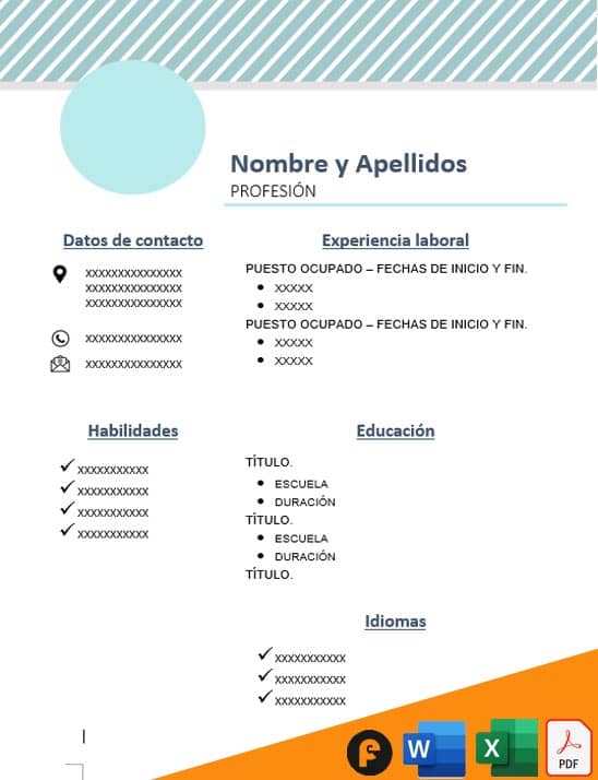 modelo de currículum vitae simple en word