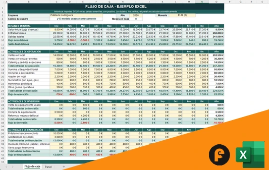 Plantilla flujo de caja Excel gratis
