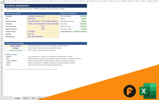 Plantilla de estados financieros en Excel gratis