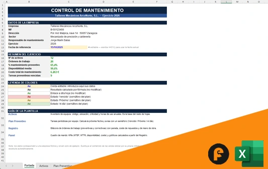 Plantillas Excel para mantenimiento preventivo gratis