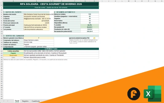 Rifa de 100 números para editar
